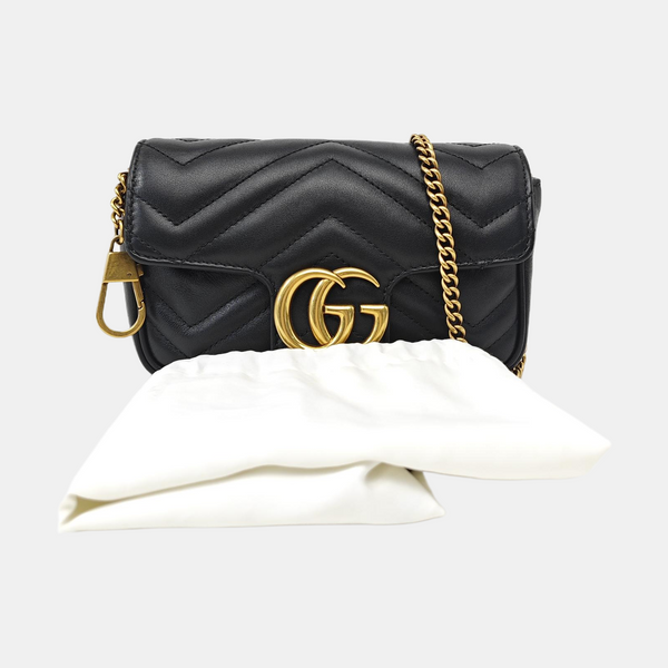 GG Marmont Mini Quilted Calfskin Black