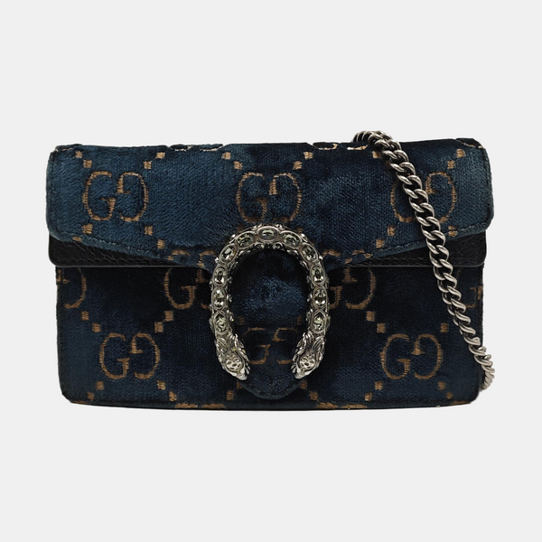 Dionysus Super Mini Monogram Velvet Blue
