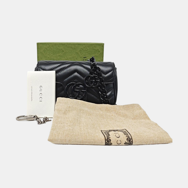 GG Marmont Mini Quilted Calfskin Black