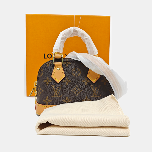 ALMA Mini Monogram Coated Canvas Brown