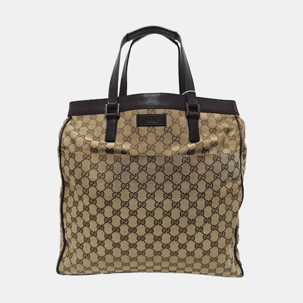 Monogram Canvas Tote Bag Beige