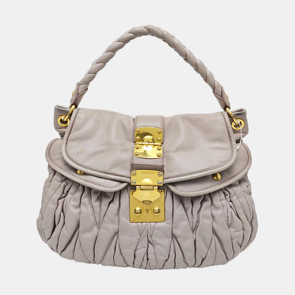 Miu Coffer Quilted Calfskin Purple