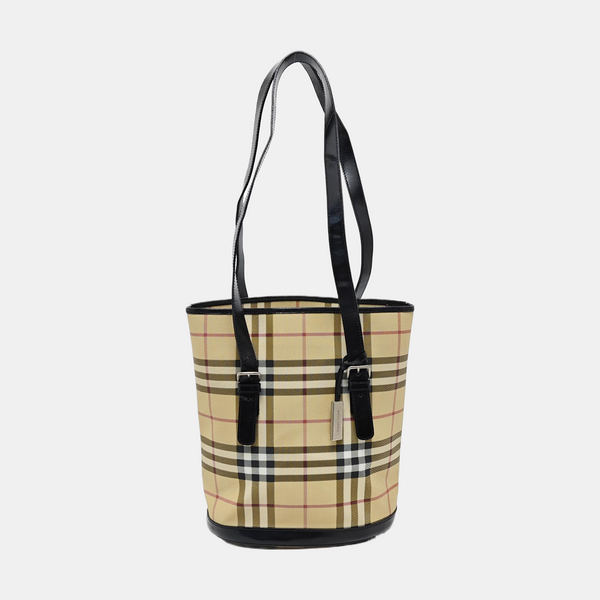 Coated Canvas Bucket Bag Beige
