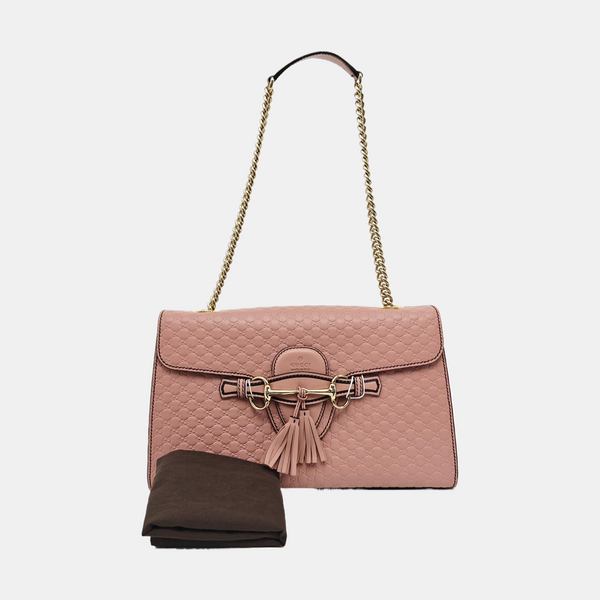 Emily Chain Monogram Calfskin Pink