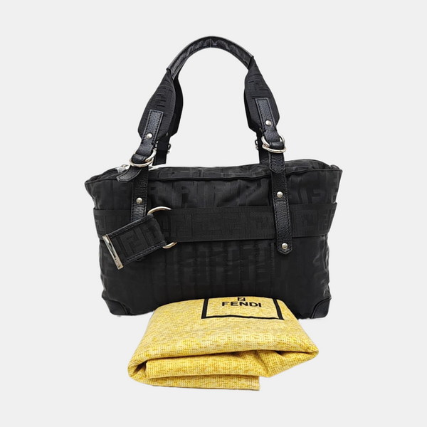Fabric Top Handle Bag Black