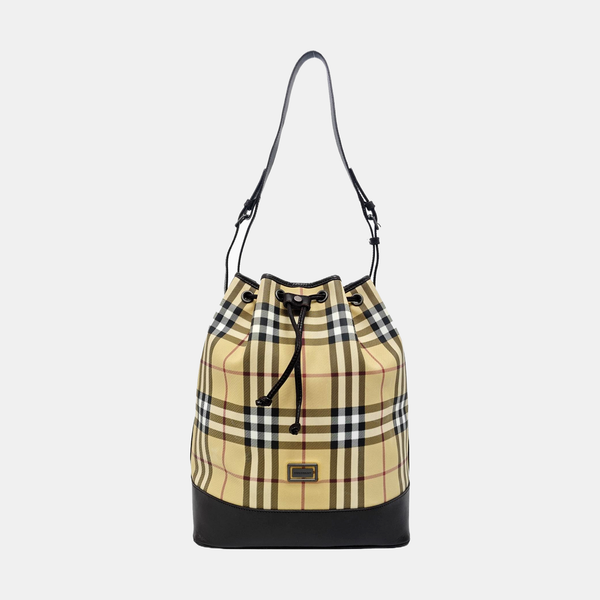 Coated Canvas Bucket Bag Beige