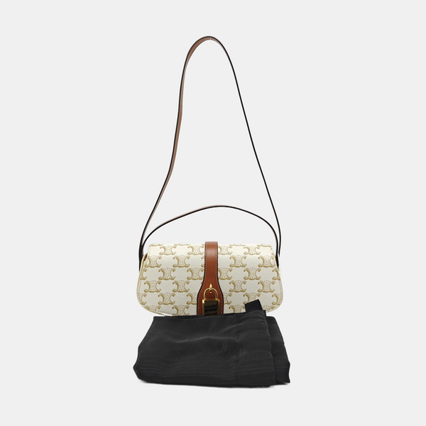 Coated Canvas Shoulder Bag White