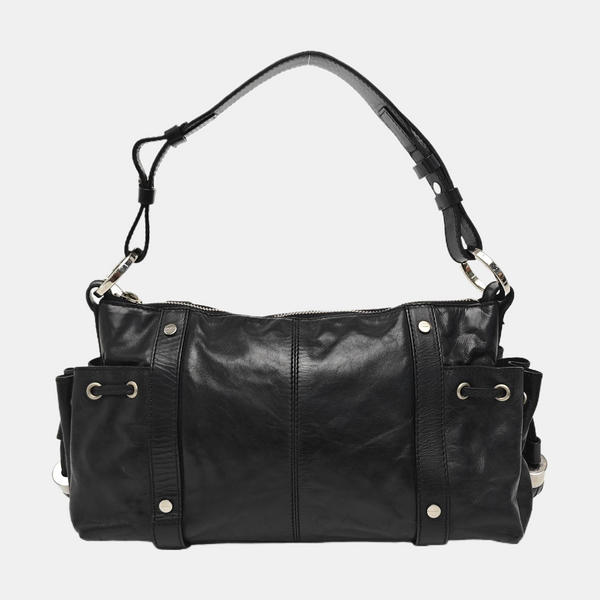 Calfskin Top Handle Bag Black