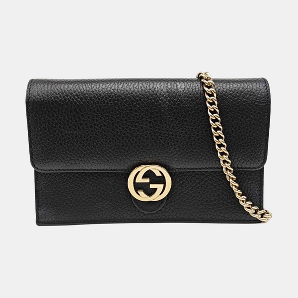 Interlocking G Small Calfskin Black