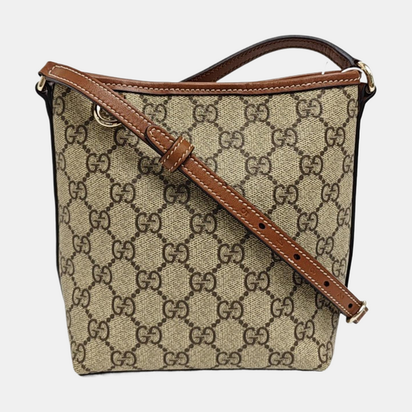 GG Emblem Monogram Coated Canvas Brown