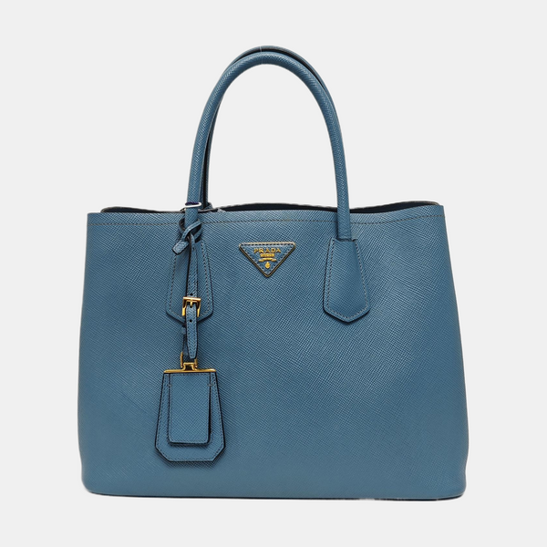 Double Medium Saffiano Calfskin Blue