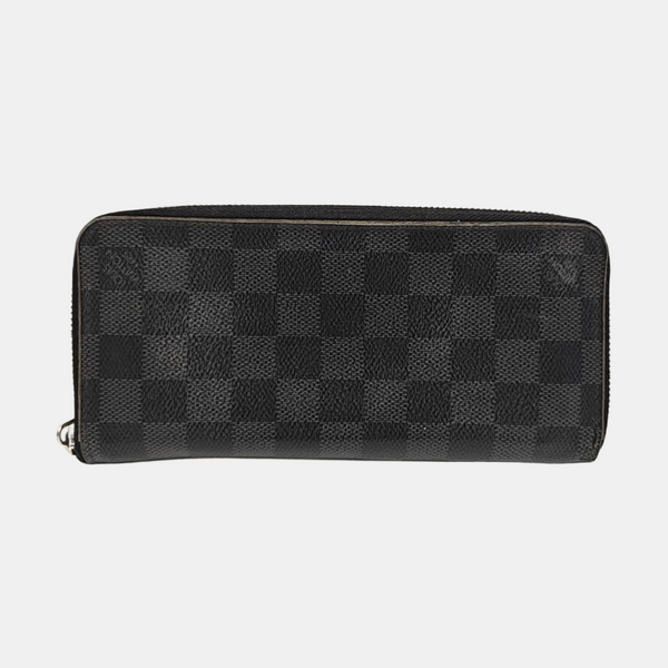ZIPPY Damier Graphite Coated Canvas Gray Wallet