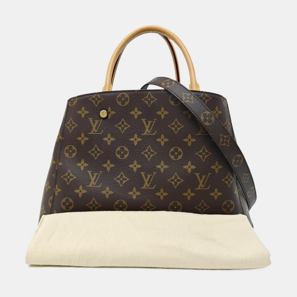 MONTAIGNE Monogram Coated Canvas Brown