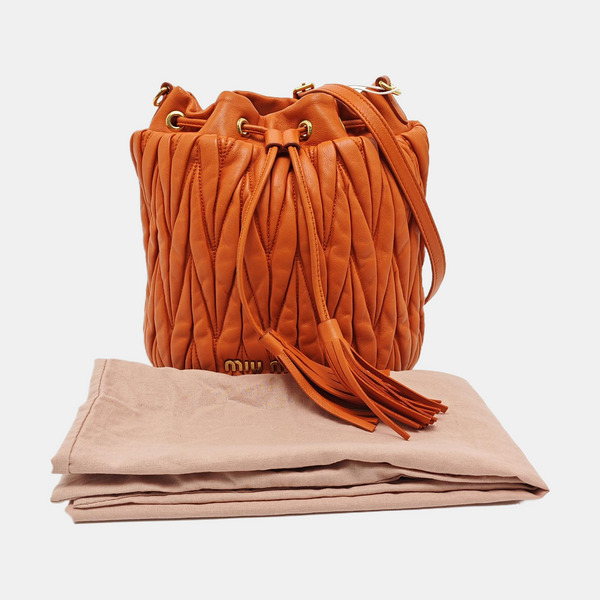 Matelassé Quilted Lambskin Orange