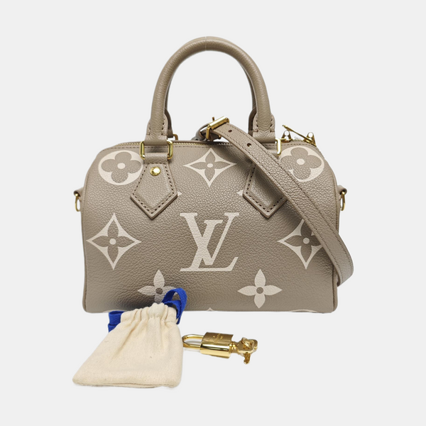 SPEEDY 20 Monogram Calfskin Gray