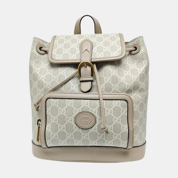 Monogram Coated Canvas Backpack Beige