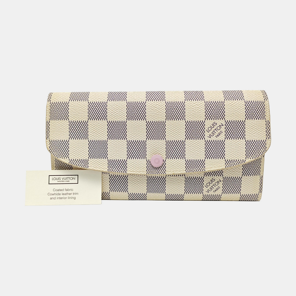 EMILIE Damier Azur Coated Canvas White Wallet