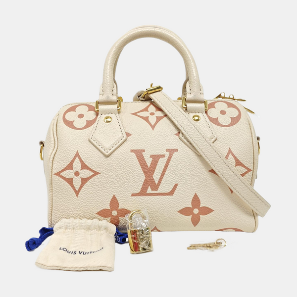 SPEEDY 20 Monogram Calfskin Beige