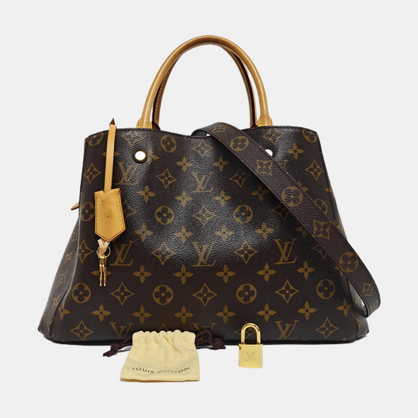 MONTAIGNE GM Monogram Coated Canvas Brown