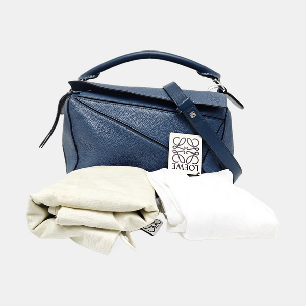 Puzzle Small Quilted Calfskin Blue