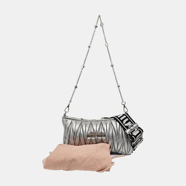 Matelassé Quilted Lambskin Silver