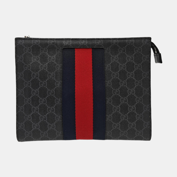 GG Supreme Monogram Coated Canvas Gray