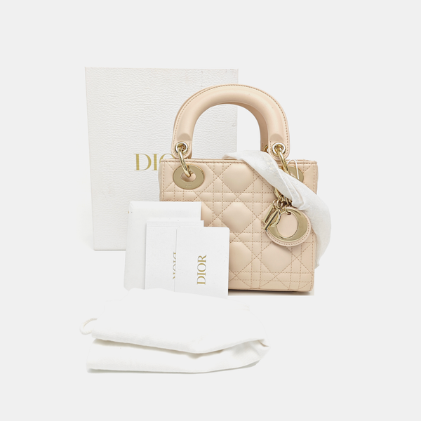Lady Dior Mini Cannage Lambskin Pink