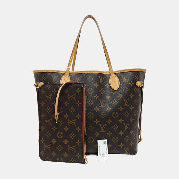 NEVERFULL MM Monogram Coated Canvas Brown