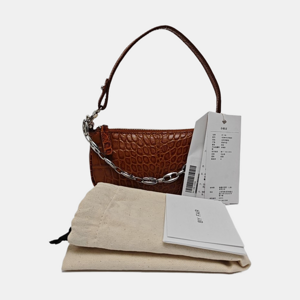 Calfskin Top Handle Bag Brown