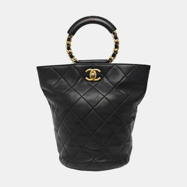 Quilted Lambskin Backpack Black