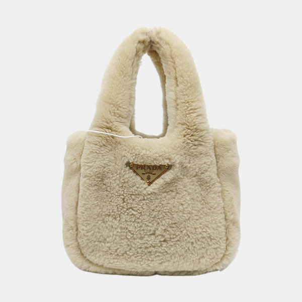 Sheepskin Tote Bag Mini Beige