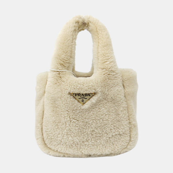 Sheepskin Tote Bag Mini Beige