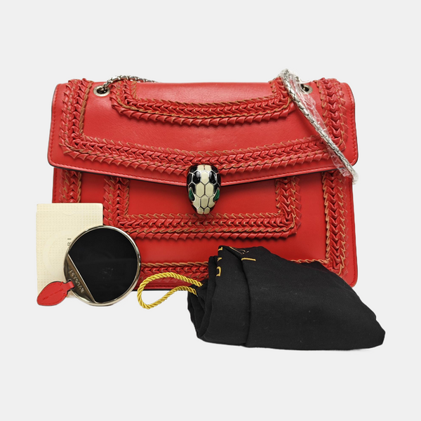 SERPENTI FOREVER Medium Calfskin Red