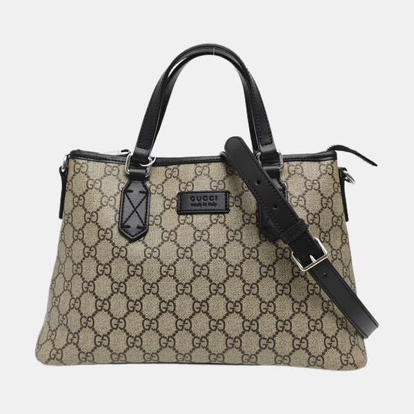 Monogram Coated Canvas Tote Bag Small Brown