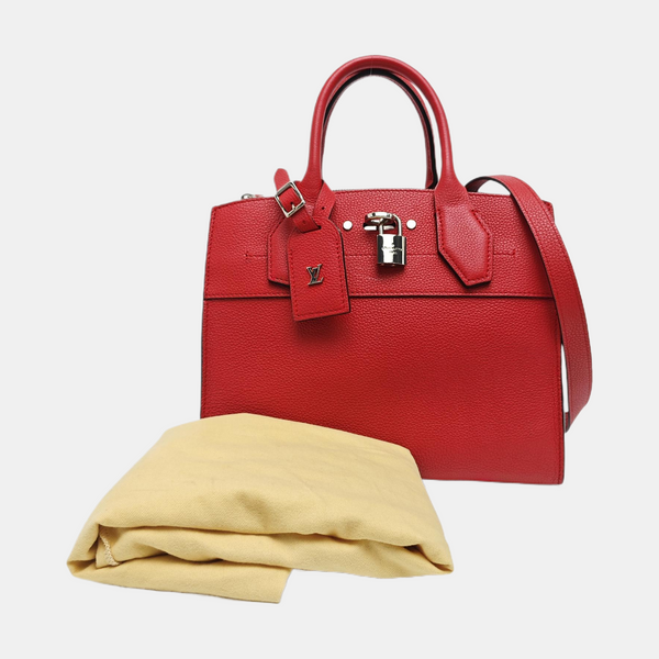 CITY STEAMER PM Calfskin Red