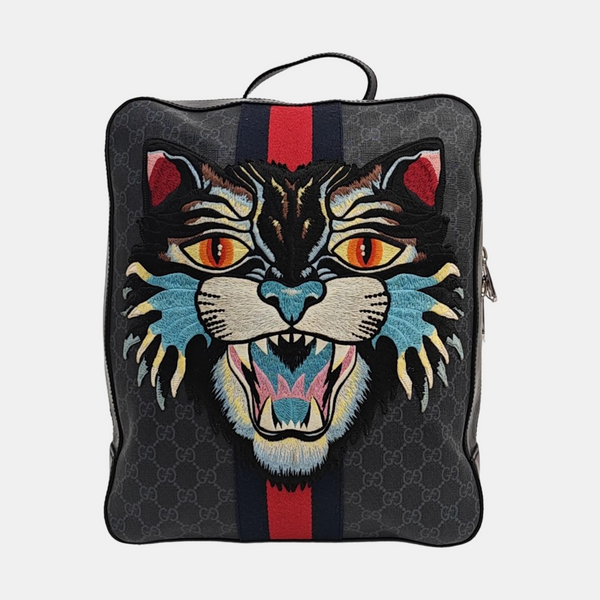 Monogram Coated Canvas Backpack Black