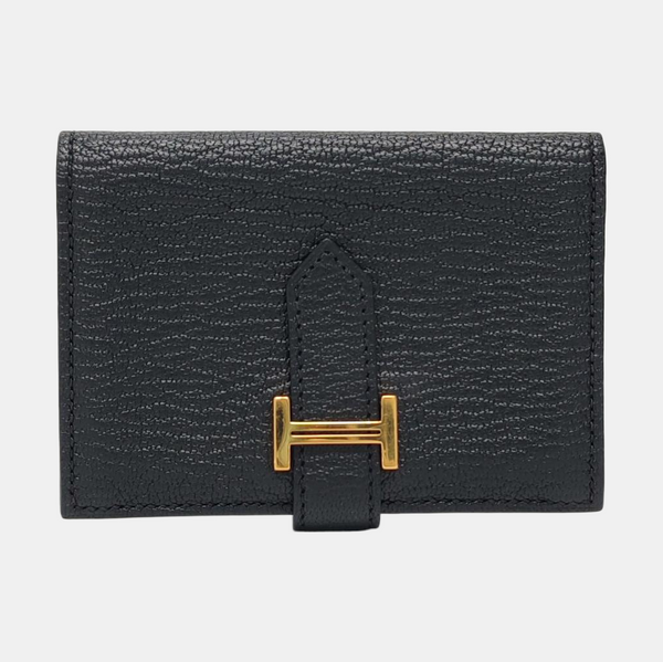 Bearn Mini Lambskin Black Card Holder