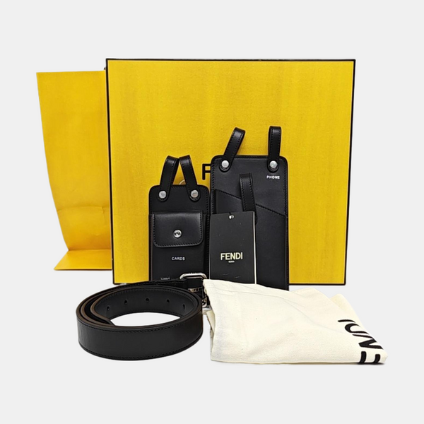2 Pockets Leather Black