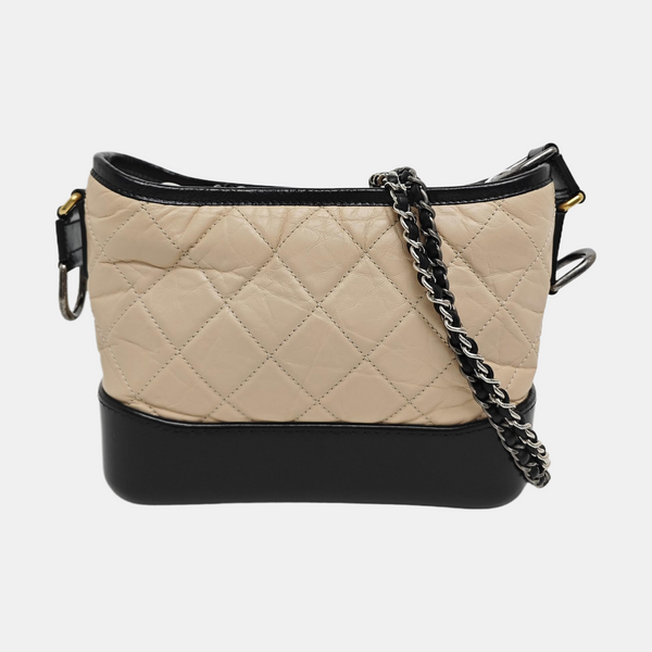 Authenticated pre-owned GABRIELLE Small Quilted Calfskin Beige - Shoulder Bag at Looply