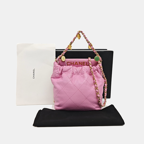 Quilted Lambskin Shoulder Bag Small Pink