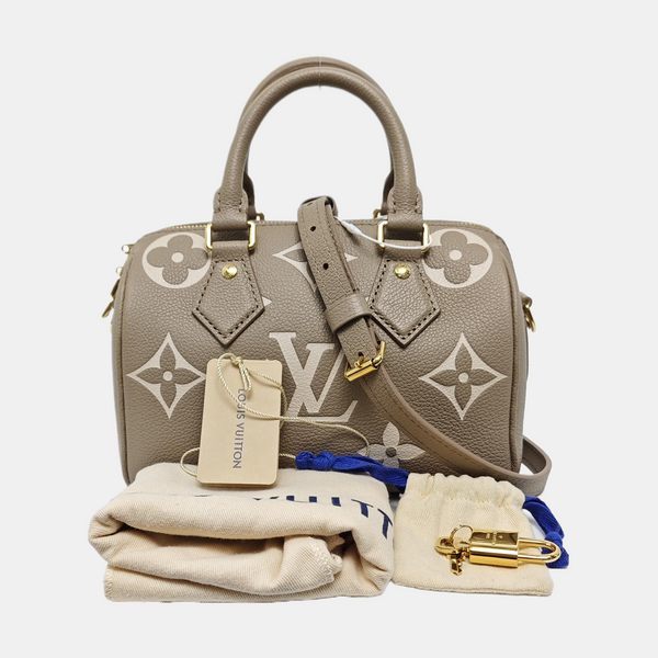 SPEEDY 20 Monogram Calfskin Gray