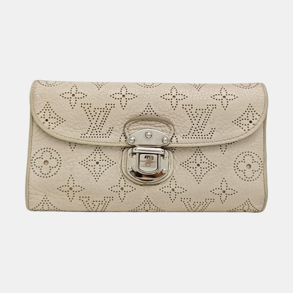 AMELIA Monogram Calfskin Beige Wallet