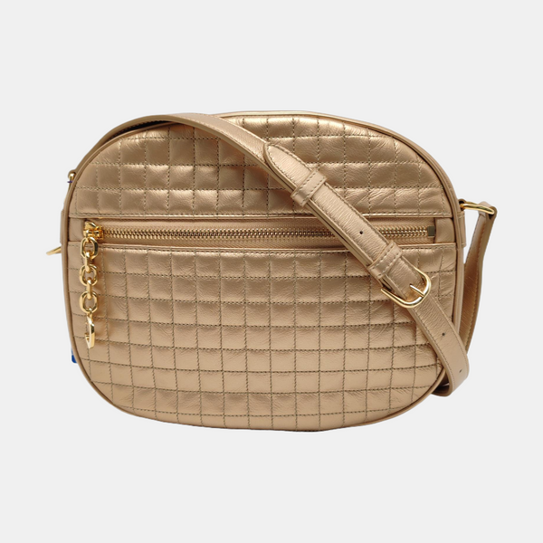 C CHARM Quilted Leather Gold
