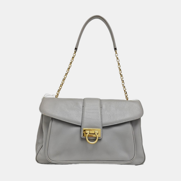 Calfskin Shoulder Bag Gray