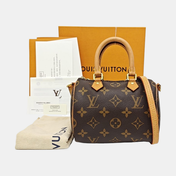 SPEEDY Nano Monogram Coated Canvas Brown