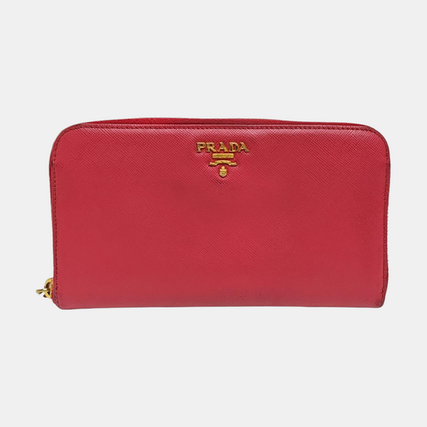 Zippy Wallet Saffiano Calfskin Red Wallet