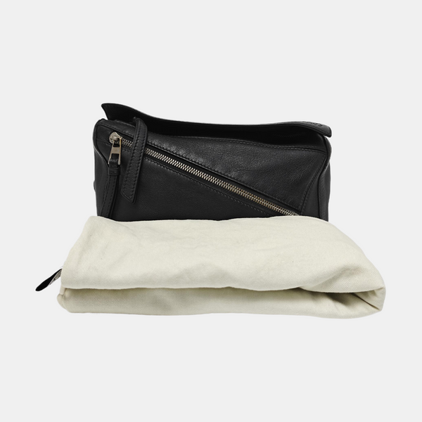 Puzzle Small Quilted Calfskin Black