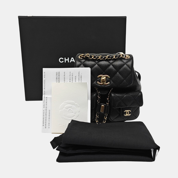 DUMA Small Quilted Grained Calfskin Black