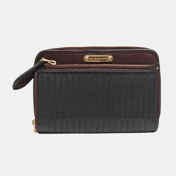 Quilted Leather Wallet Black