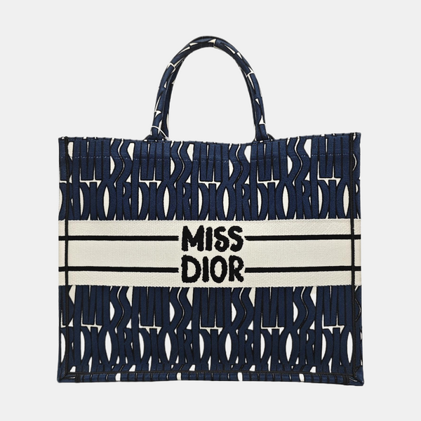 Book Tote Large Fabric Blue